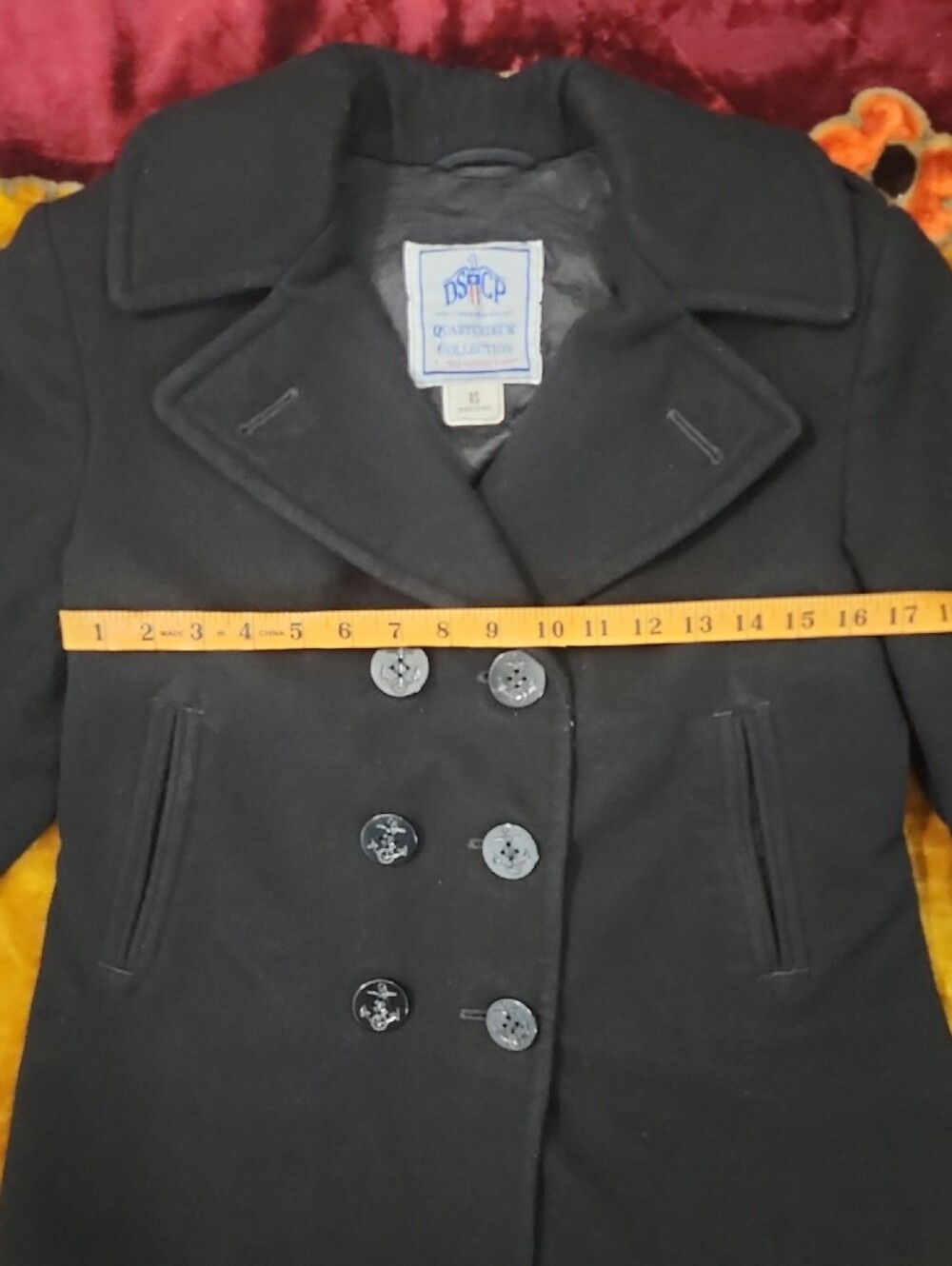 Quarter Deck Collection Women's Black Double-Breasted Pea Coat - Picture 5 of 11